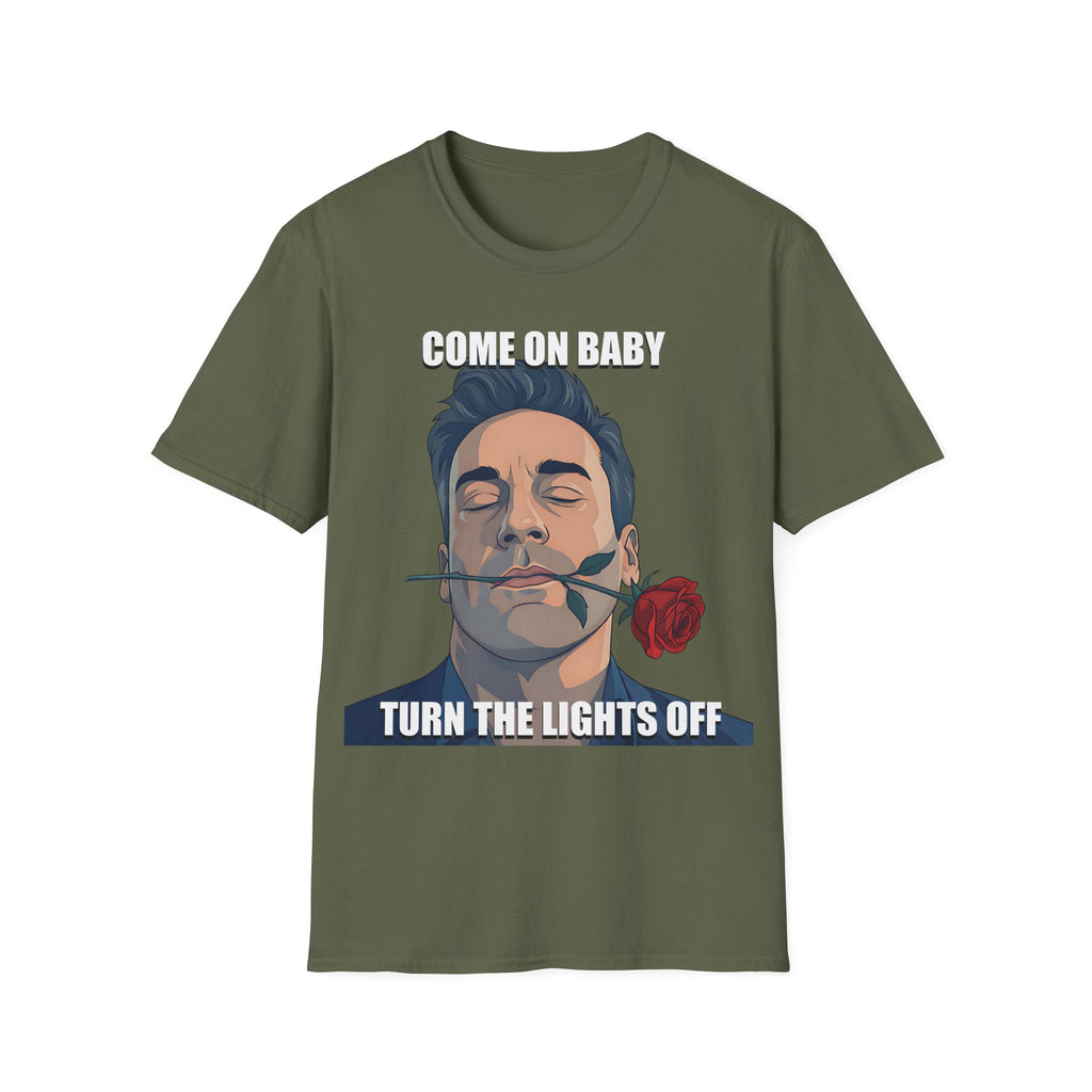 Come On Baby Turn The Lights Off Valentine Shirt | Meme of the Year 2025 2026 Valentine